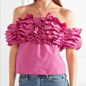 Rosie Assoulin Ruffle fuchsia top, size 4 (small)